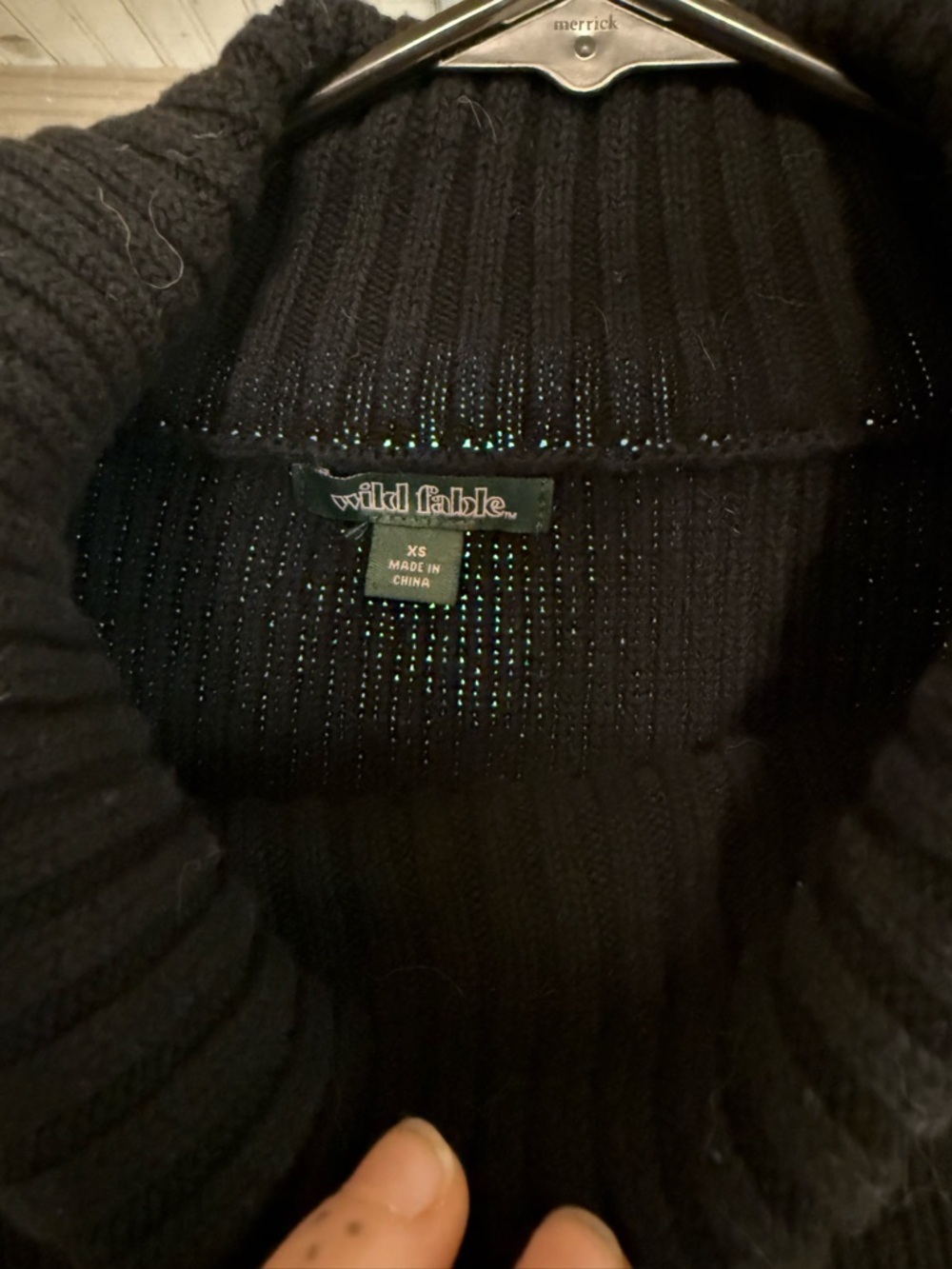 wild fable Black Ribbed Cropped Turtleneck Sweater - Picture 3 of 5